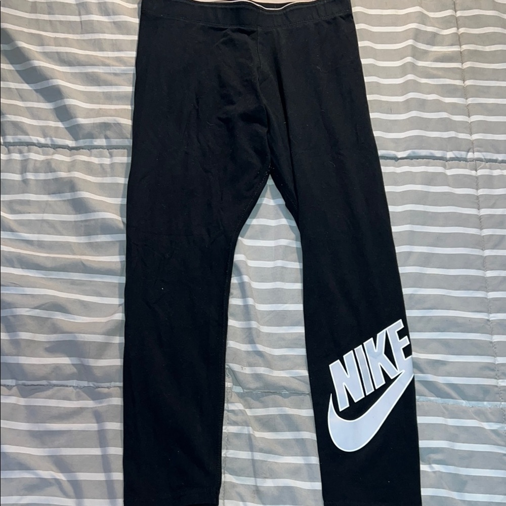 Nike Black Leggings with White Logo